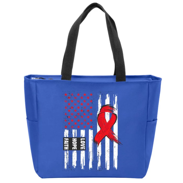 I Wear Red To Fight Heart Disease Awareness Month Gift Zip Tote Bag