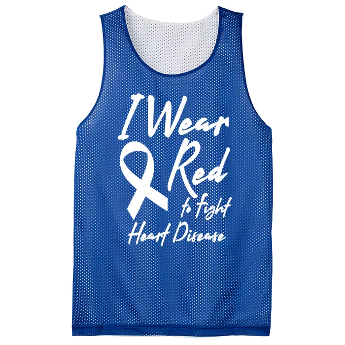 I Wear Red To Fight Heart Disease Red Awareness Month Great Gift Mesh Reversible Basketball Jersey Tank