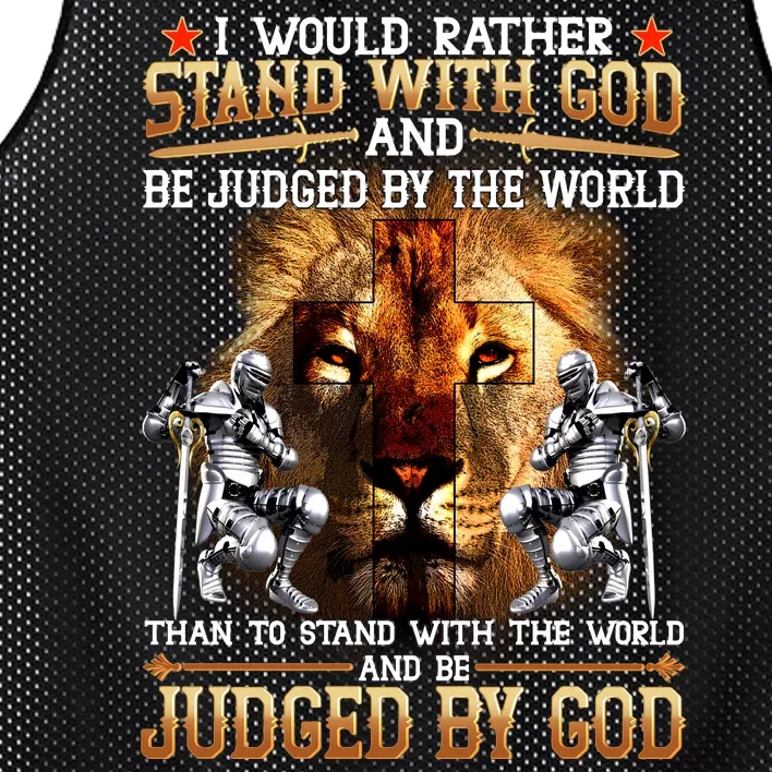 I Would Rather Stand With God Mesh Reversible Basketball Jersey Tank