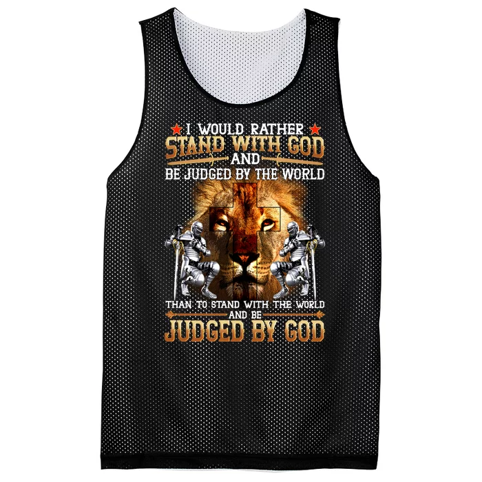 I Would Rather Stand With God Mesh Reversible Basketball Jersey Tank