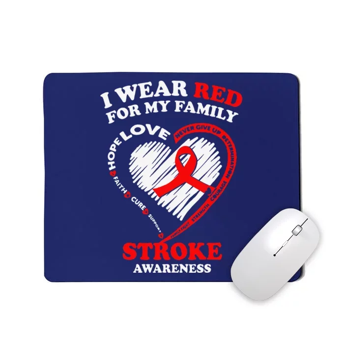 I Wear Red For My Family Stroke Awareness Mousepad