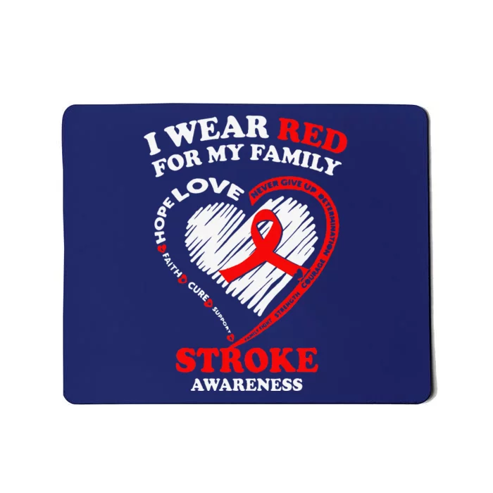 I Wear Red For My Family Stroke Awareness Mousepad