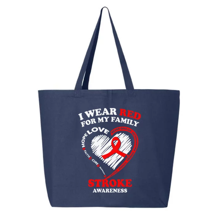 I Wear Red For My Family Stroke Awareness 25L Jumbo Tote