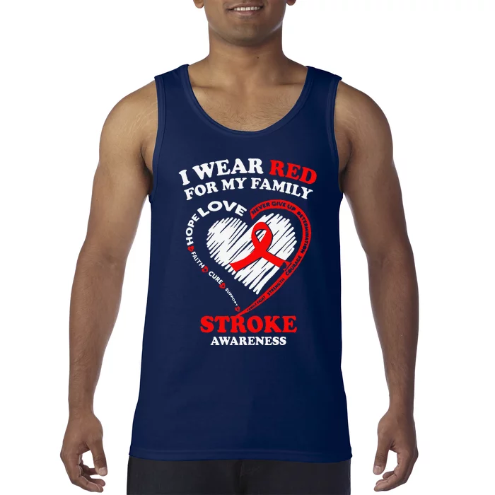 I Wear Red For My Family Stroke Awareness Tank Top