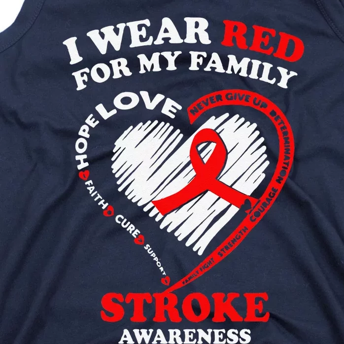 I Wear Red For My Family Stroke Awareness Tank Top