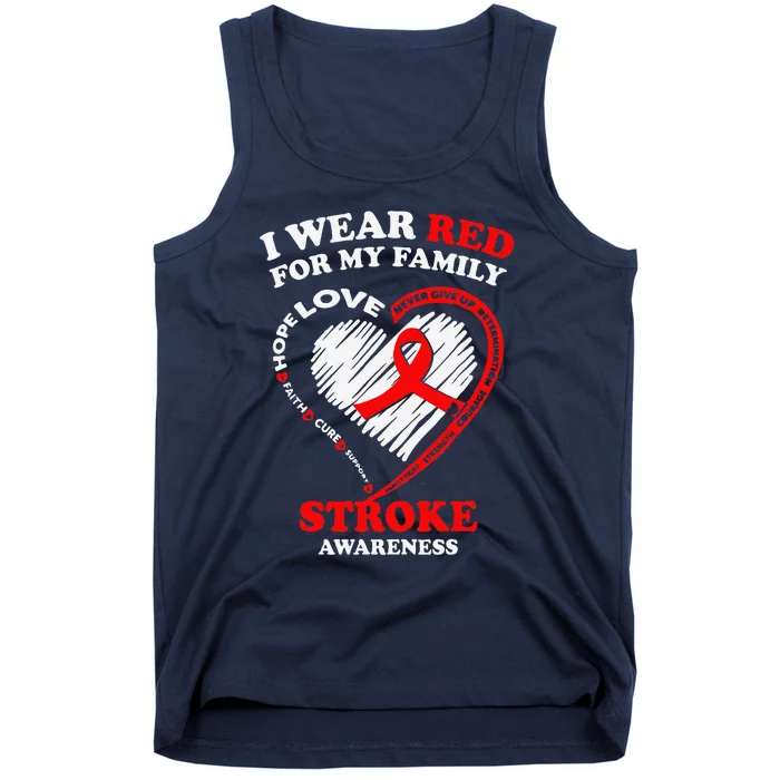 I Wear Red For My Family Stroke Awareness Tank Top