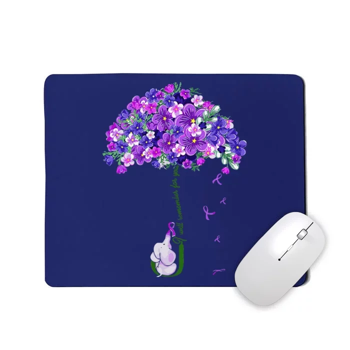 I Will Remember For You Purple Flower Alzheimers Awareness Mousepad