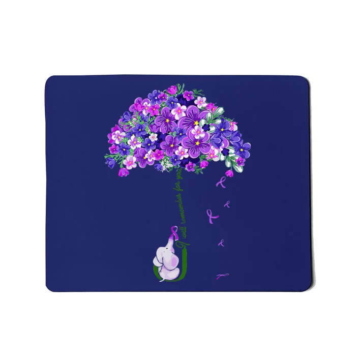 I Will Remember For You Purple Flower Alzheimers Awareness Mousepad