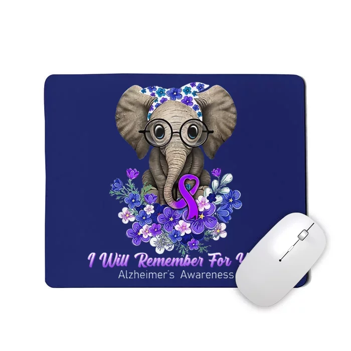 I Will Remember For You Purple Ribbon Alzheimers Awareness Mousepad