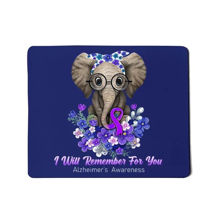 I Will Remember For You Purple Ribbon Alzheimers Awareness Mousepad