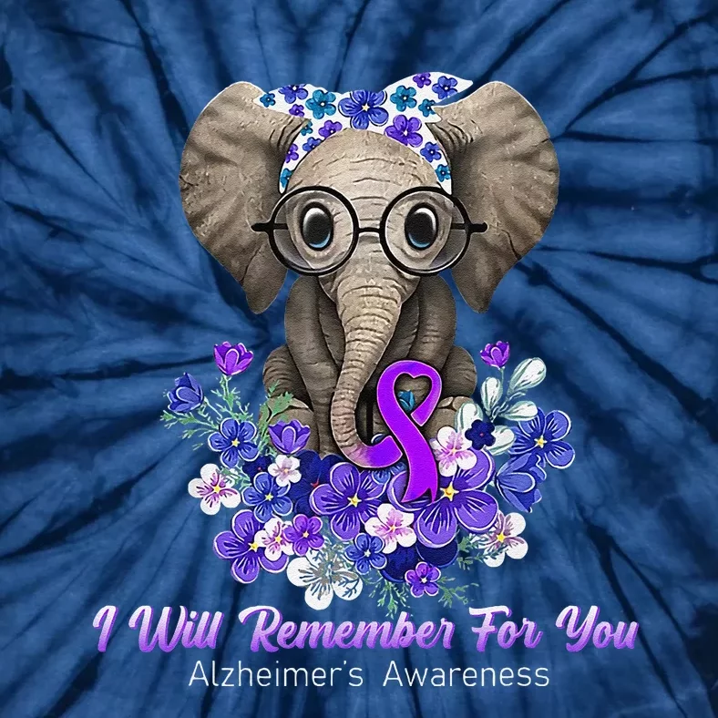 I Will Remember For You Purple Ribbon Alzheimers Awareness Tie-Dye T-Shirt