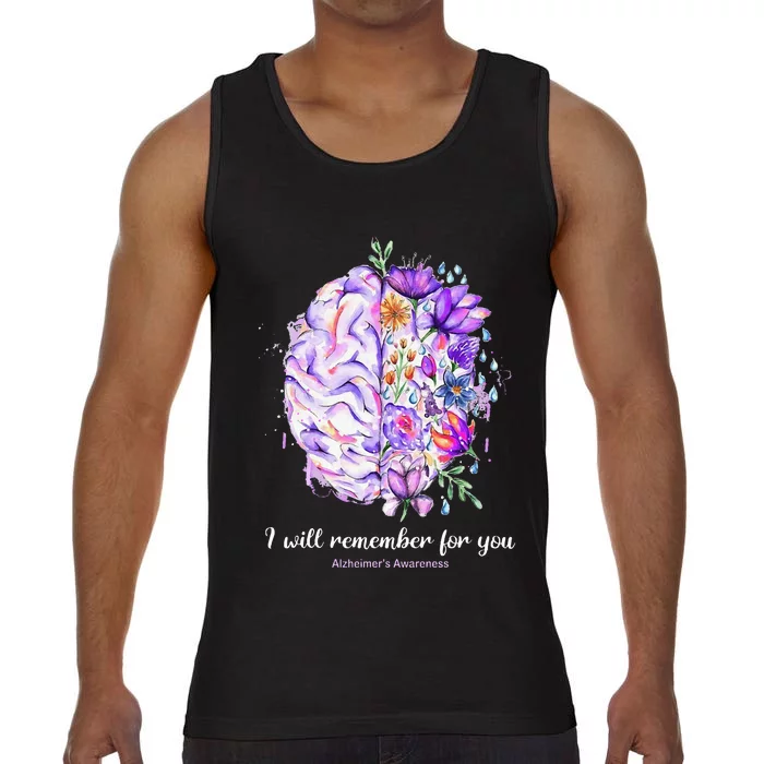 I Will Remember For You Brain Alzheimer's Awareness Comfort Colors® Tank Top