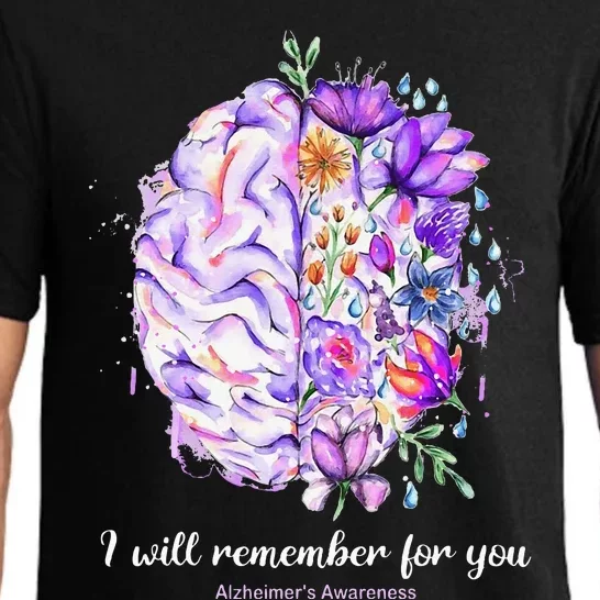 I Will Remember For You Brain Alzheimer's Awareness Pajama Set