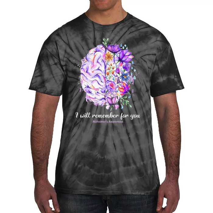 I Will Remember For You Brain Alzheimer's Awareness Tie-Dye T-Shirt