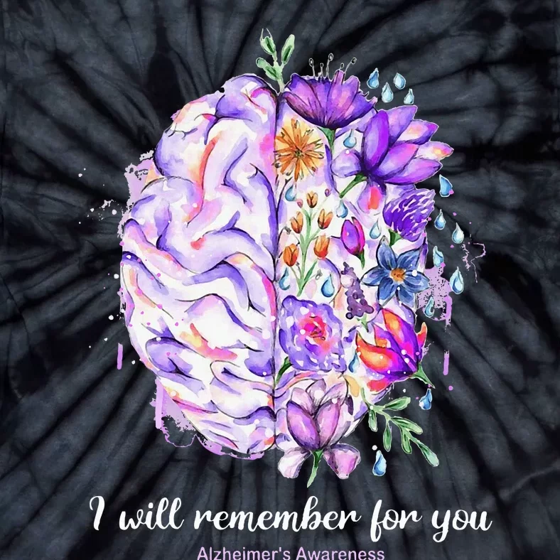 I Will Remember For You Brain Alzheimer's Awareness Tie-Dye T-Shirt