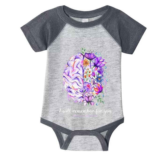 I Will Remember For You Brain Alzheimer's Awareness Infant Baby Jersey Bodysuit