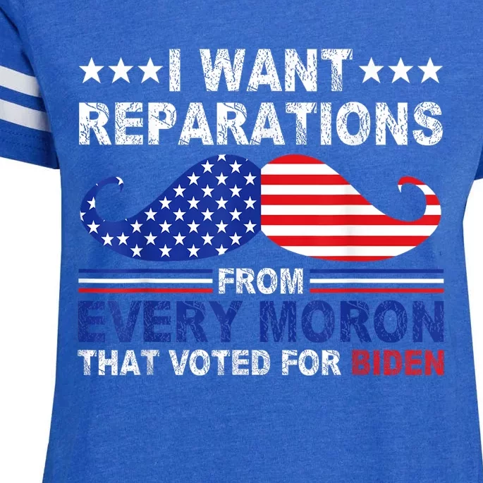 I Want Reparations From Every Moron That Voted For Biden Enza Ladies Jersey Football T-Shirt