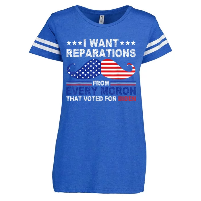 I Want Reparations From Every Moron That Voted For Biden Enza Ladies Jersey Football T-Shirt