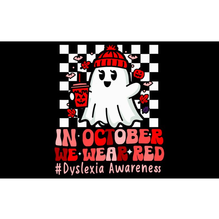 I Wear Red Dyslexia Awareness Month Ghost Halloween Bumper Sticker