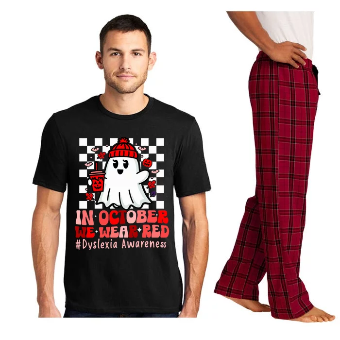 I Wear Red Dyslexia Awareness Month Ghost Halloween Pajama Set