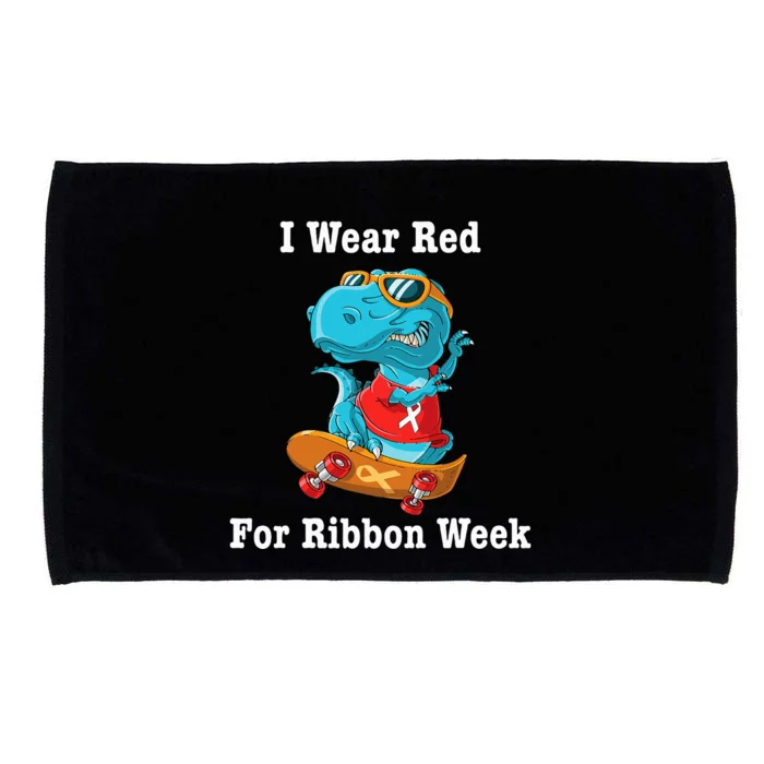 I Wear Red For Ribbon Week Awareness Trex Microfiber Hand Towel