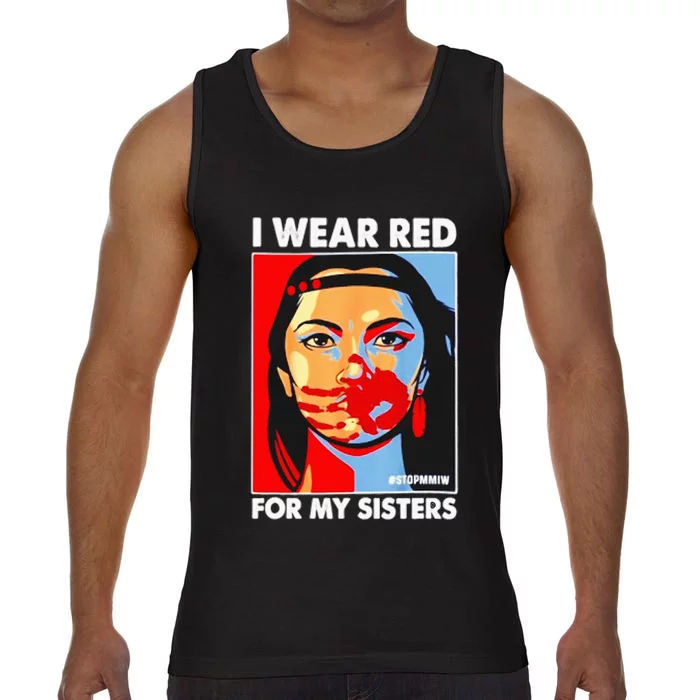 I Wear Red For My Sister Native American Stop MMIW Comfort Colors® Tank Top