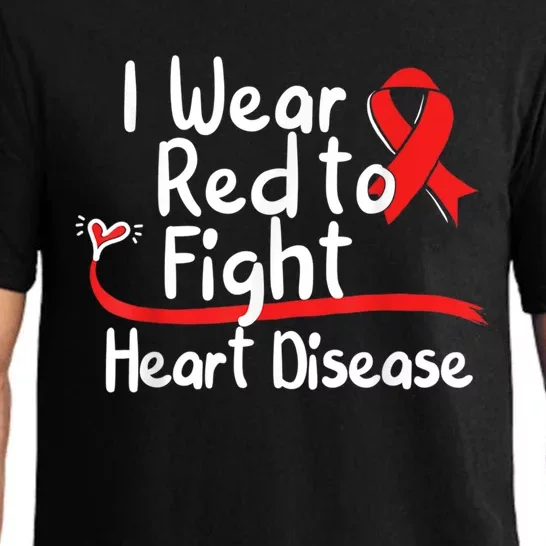 I Wear Red To Fight Heart Disease Awareness Mom National Day Great Gift Pajama Set