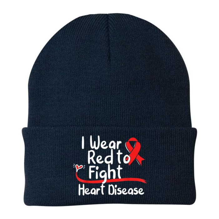 I Wear Red To Fight Heart Disease Awareness Mom National Day Great Gift Knit Cap Winter Beanie