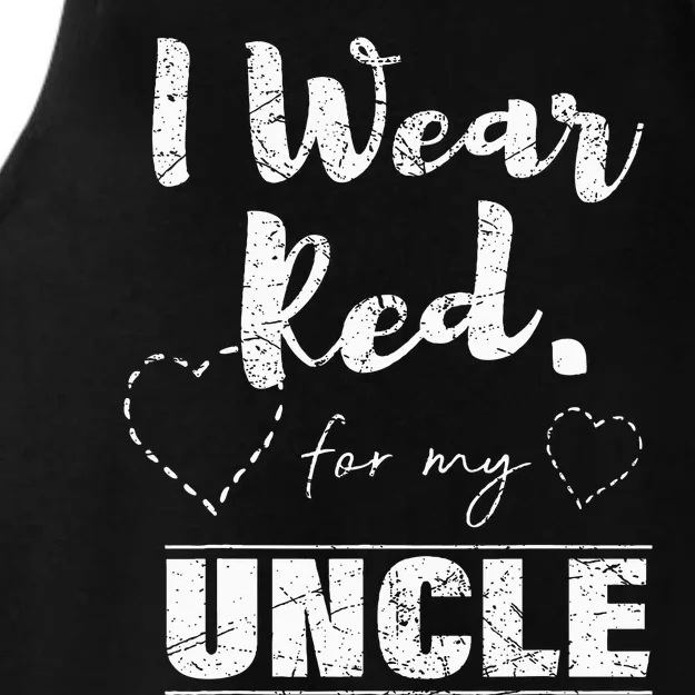 I Wear Red for my Uncle Tee Heart Disease Awareness Gift Ladies Tri-Blend Wicking Tank