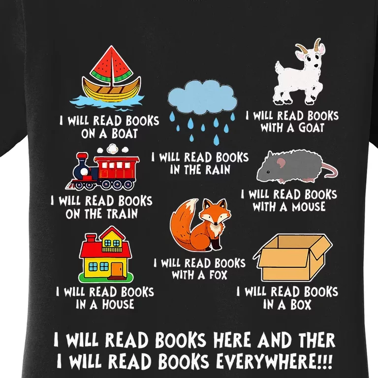 I Will Read Books On A Boat And Everywhere Library Women's T-Shirt