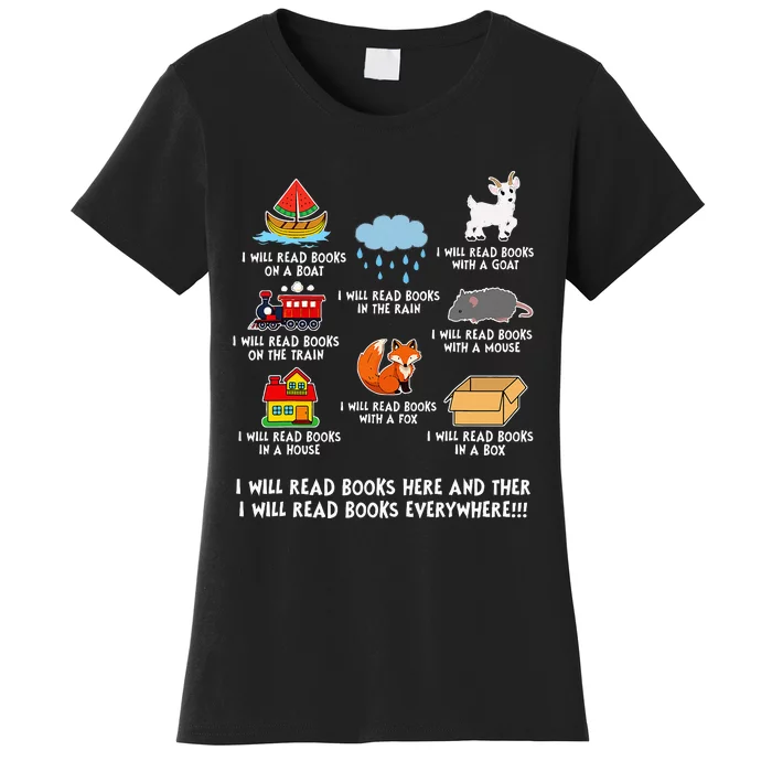 I Will Read Books On A Boat And Everywhere Library Women's T-Shirt