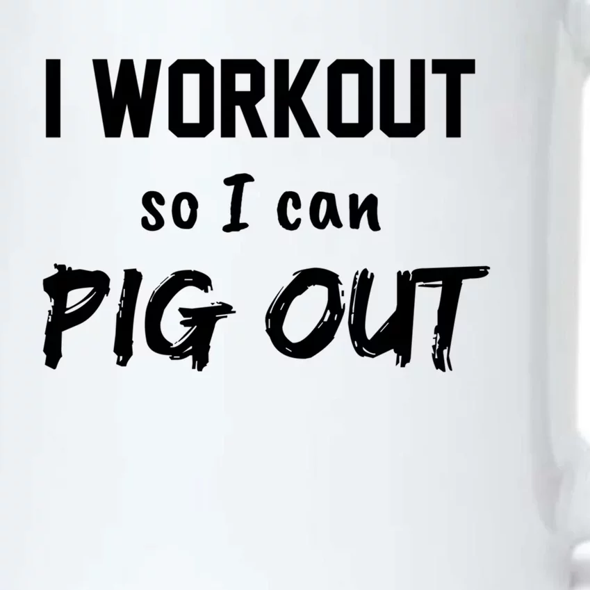 I Workout So I Can Pig Out Funny Gym Fitness Food Humor Funny Gift Black Color Changing Mug