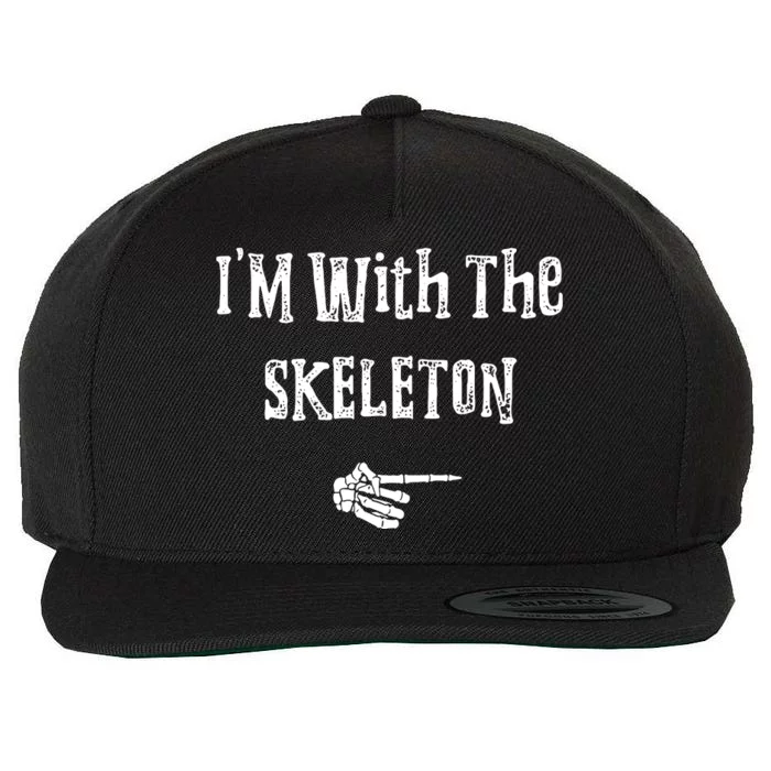 Im With Skeleton Halloween Costume Funny Couples Matching Wool Snapback Cap