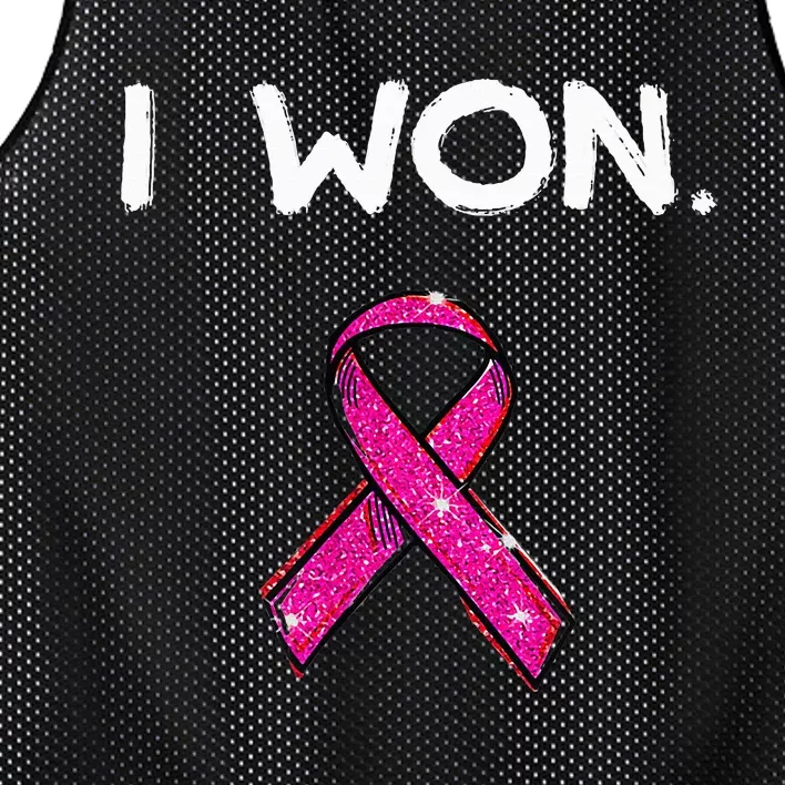 I Won Survivors Breast Cancer Awareness Mesh Reversible Basketball Jersey Tank