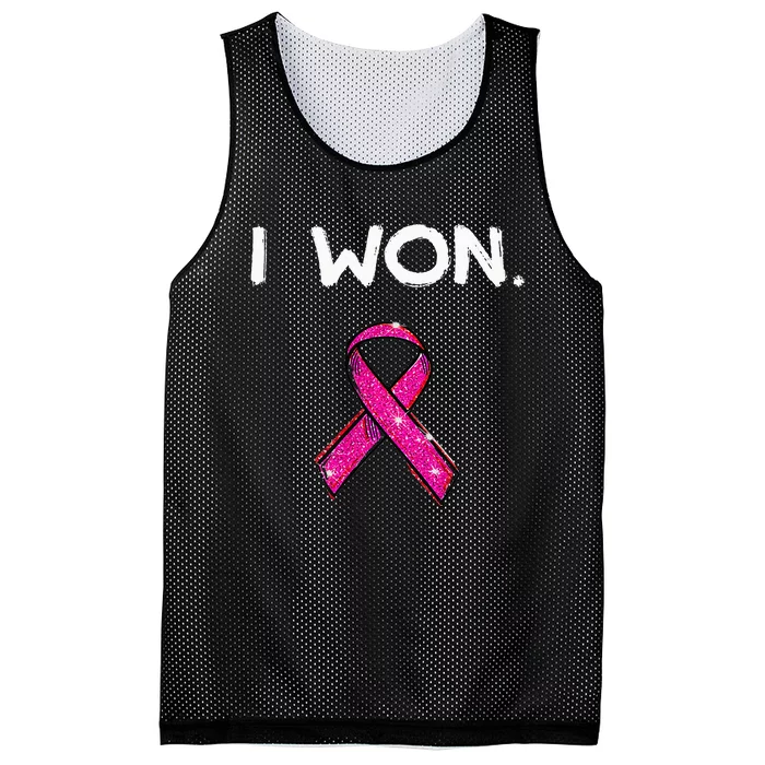 I Won Survivors Breast Cancer Awareness Mesh Reversible Basketball Jersey Tank