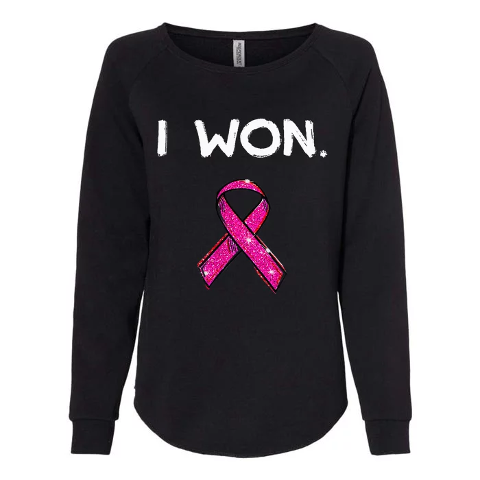 I Won Survivors Breast Cancer Awareness Womens California Wash Sweatshirt