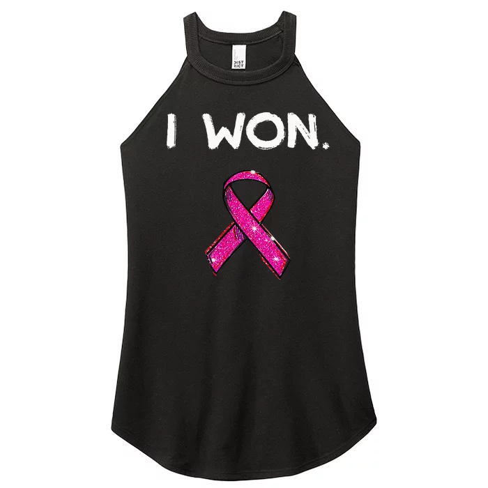 I Won Survivors Breast Cancer Awareness Women’s Perfect Tri Rocker Tank