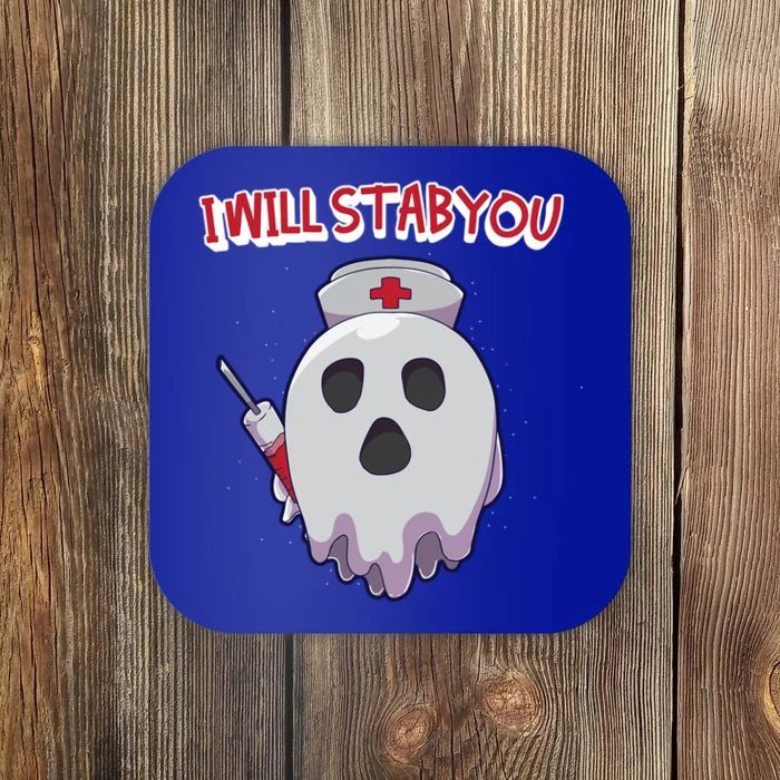 I Will Stab You Ghost Nurse Funny Halloween Costume Gift Coaster