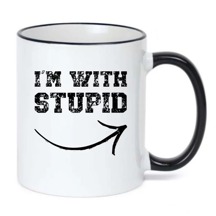 IM With Stupid Arrow Pointing Right Funny IM With Stupid Black Color Changing Mug