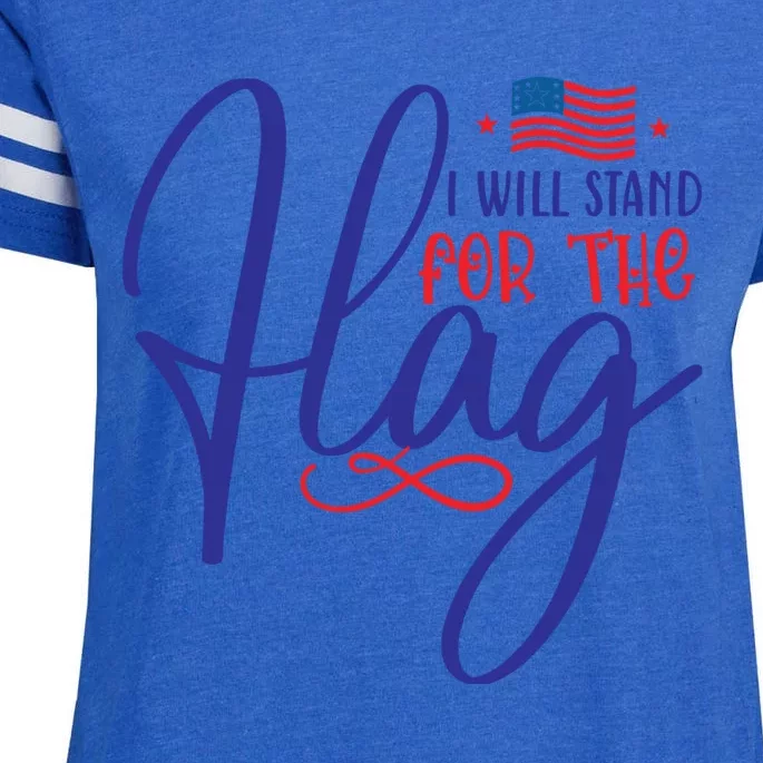 I Will Stand For The Flag Enza Ladies Jersey Football T-Shirt