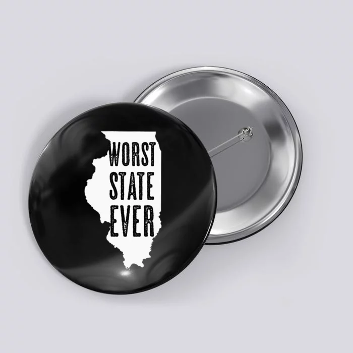 Illinois Worst State Ever IL Sucks Funny Graphic Button