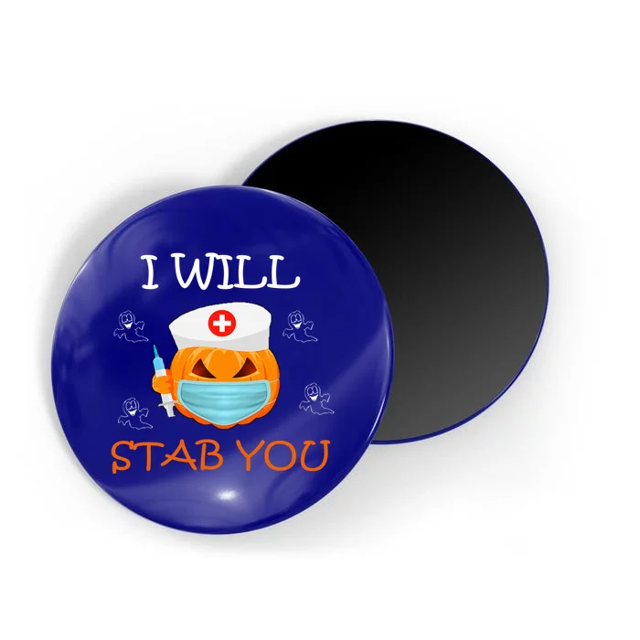 I Will Stab You Ghost Nurse Retro Funny Halloween For Nurses Funny Gift Magnet