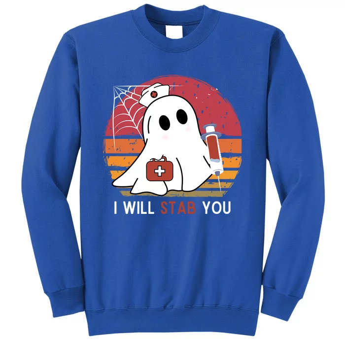 I Will Stab You Ghost Nurse Vintage Funny Halloween Nurses Great Gift Sweatshirt