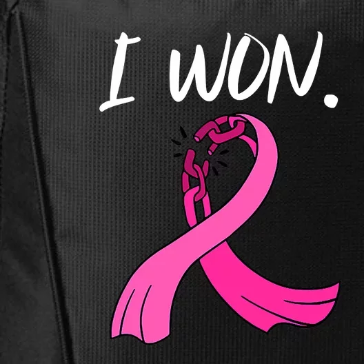 I Won Survivor Breast Cancer Awareness Support Mom Wife City Backpack