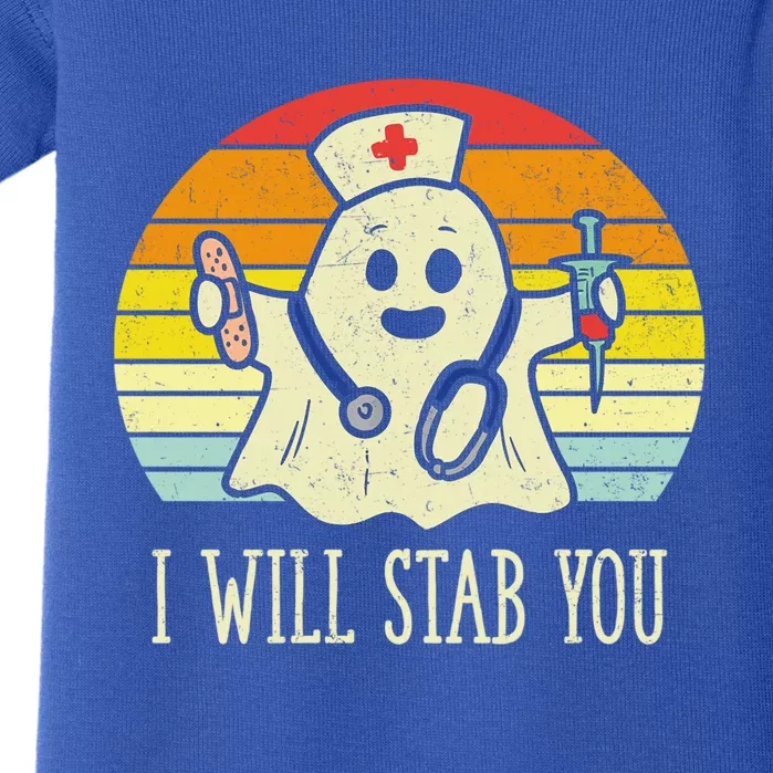 I Will Stab You Nurse Ghost Scrub Halloween For Nurses Rn Cute Gift Baby Bodysuit