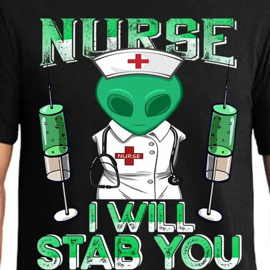 I Will Stab You Sarcastic Alien Nurse Halloween Costume Gift Pajama Set