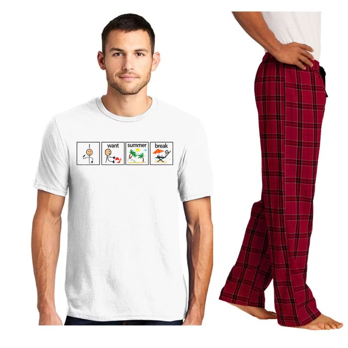 I Want Summer Break Teacher Hello Summer Vacation Pajama Set