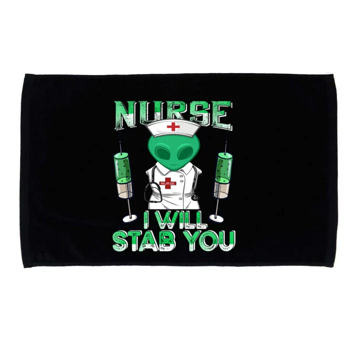 I Will Stab You Sarcastic Alien Nurse Halloween Costume Funny Gift Microfiber Hand Towel