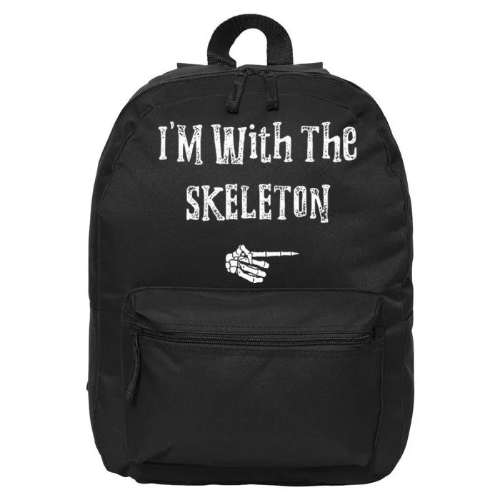 IM With Skeleton Halloween Costume Funny Couples Matching 16 in Basic Backpack