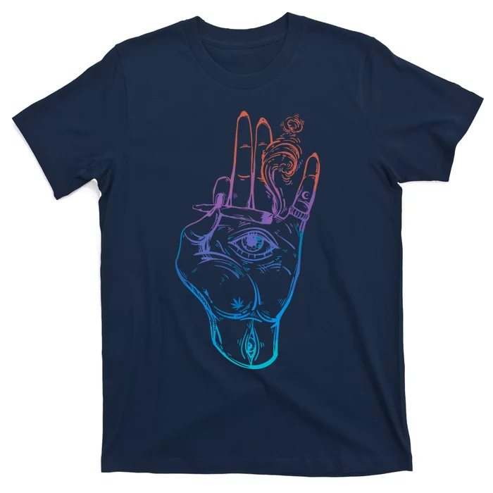 Illuminati Weed Smoking Spliff Hand Stoner 420 T-Shirt